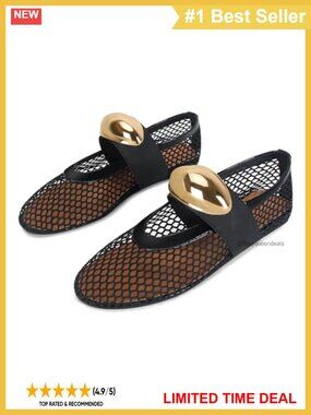 Mesh Ballet Flats Buckle Strap Round Toe Casual Office Women's Flats